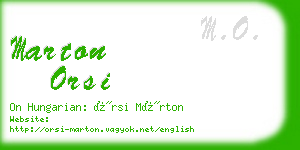 marton orsi business card